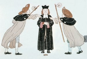 ジャンドラフォンテーヌの寓話：「カキと訴訟者」、1888 作： Louis Maurice Boutet de Monvel